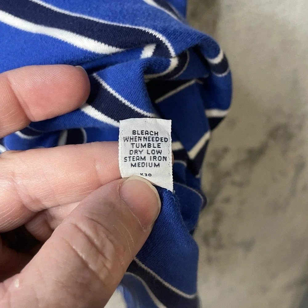 Polo by Ralph‎ Lauren Men's XL  Polo Shirt Blue W White Striped Collared SS